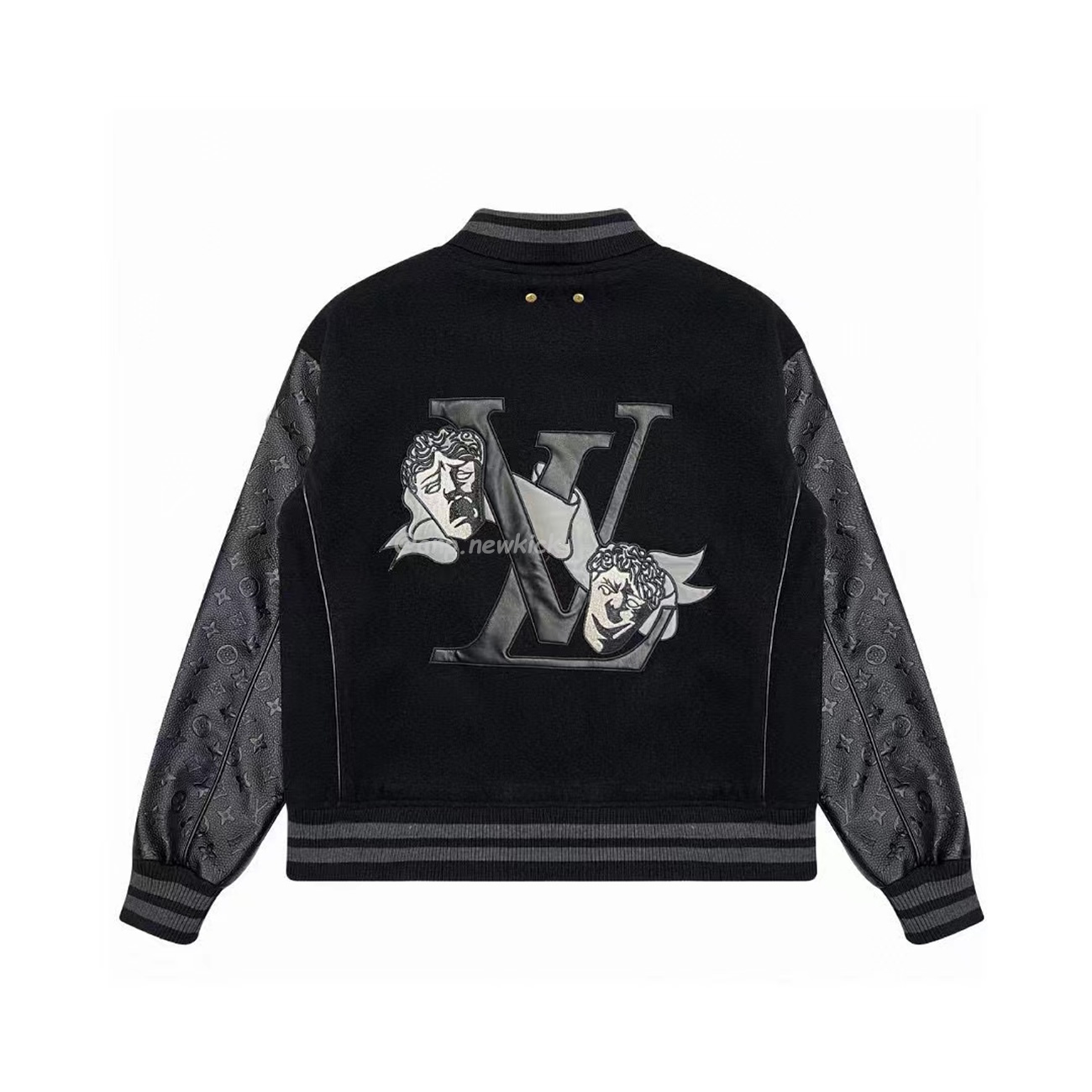 Louis Vuitton Dark Clown Reversible Men Panel Leather Baseball Jersey (2) - newkick.app